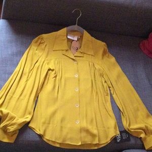 NWT House of Foxy 40’s blouse in gold - UK 8